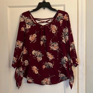 Paper moon cross black detail blouse